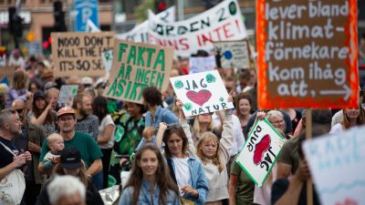 Stor klimatdemonstration hölls i Stockholm